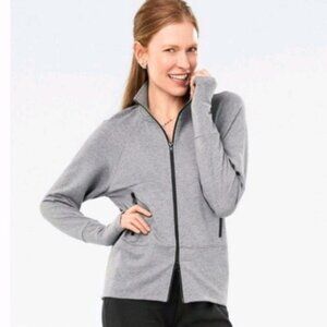 Cabi Pivot Zip Up Long Sleeve Jacket in Gray - Size Medium